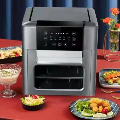1201W-1500W वोल्टेज वाणिज्यिक एयर फ्रायर डिजिटल 12L 15L मिनी रैक के साथ तेल के बिना