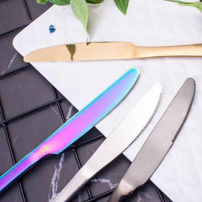 193G बर्तन थोक स्वर्ण लेपित स्टेनलेस स्टील कटलरी सेट रसोई कांटा चम्मच चाकू