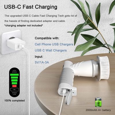 USB चार्जिंग के साथ बहुक्रियाशील 9 इन 1 इलेक्ट्रिक वाशिंग क्लीनिंग ब्रश