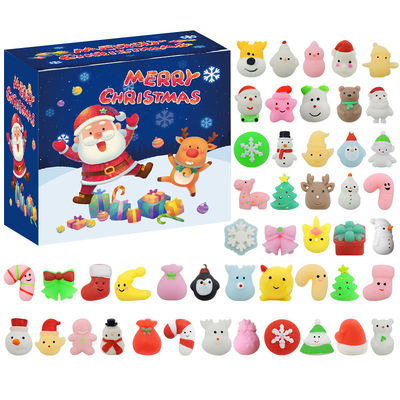 24pcs क्रिसमस एडवेंचर कैलेंडर ब्लाइंड बॉक्स कार्टून Fidget Squishy खिलौना बच्चों के लिए खिलौना सेट