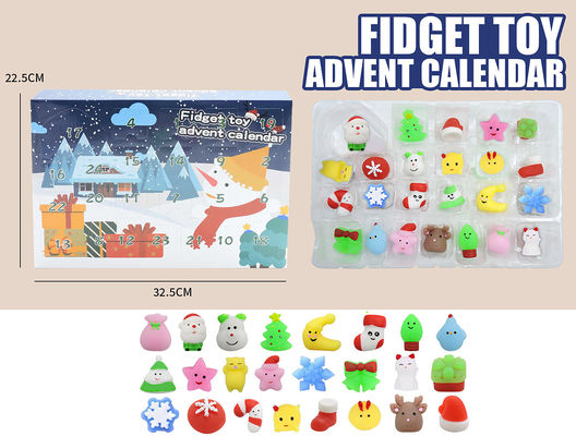 24pcs क्रिसमस एडवेंचर कैलेंडर ब्लाइंड बॉक्स कार्टून Fidget Squishy खिलौना बच्चों के लिए खिलौना सेट