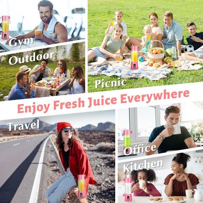 380 मिलीलीटर क्षमता वाला मिनी ब्लेंडर यूएसबी रिचार्जेबल फ्रूट जूस पोर्टेबल ज्यूसर कप होम के लिए