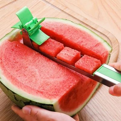 स्टॉक स्टेनलेस स्टील तरबूज कटर स्लाइसर स्लिपर ताज़ा जूस क्यूब्स के लिए