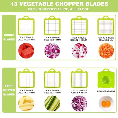 22pcs सब्जी काटना कटर ड्रेन बास्केट हैंडल और टिकाऊ मंडोलिन कटर के साथ Dicer